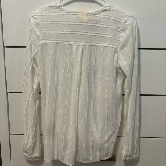 Anthropologie White Audre Textured Top - Picture 3 of 9